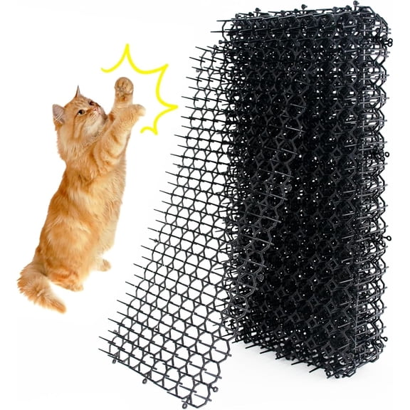 12 Pack 8 * 6 Inch Square Cat Scat Mats with Spikes, Cat Repellent Pads Fence Animal Barrier
