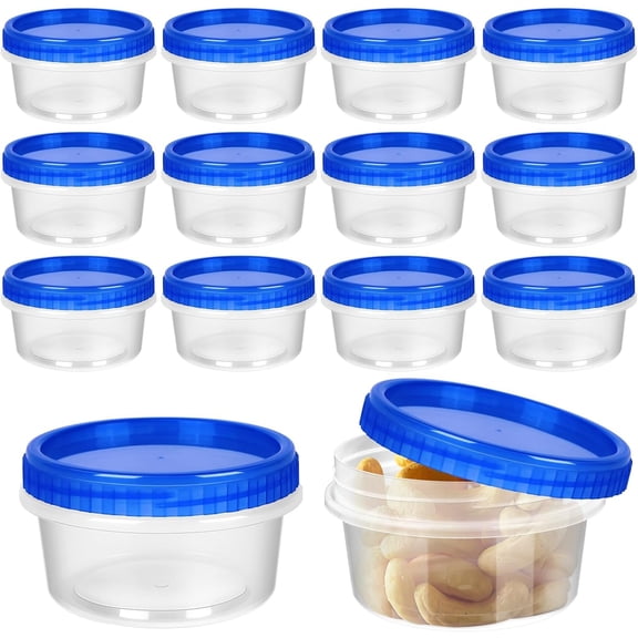 12 Pack 8 Oz Stackable Airtight Freezer Containers with Screw On Lids