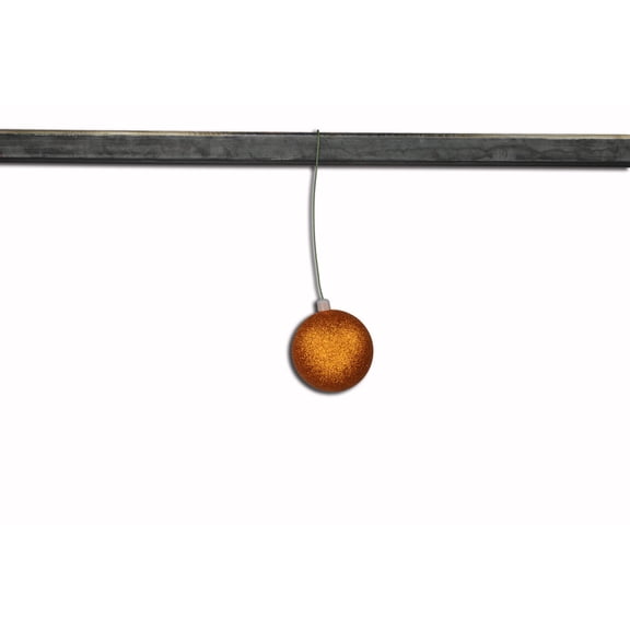 12 Pack 80mm 3" Orange Glitter Ball Ornament with Wire