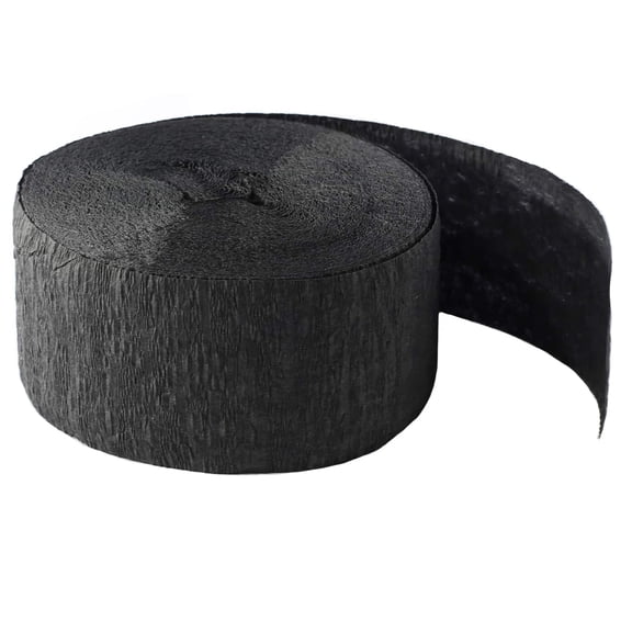 12 Pack: 81ft. Black Crepe Streamer by Celebrate Itâ„¢