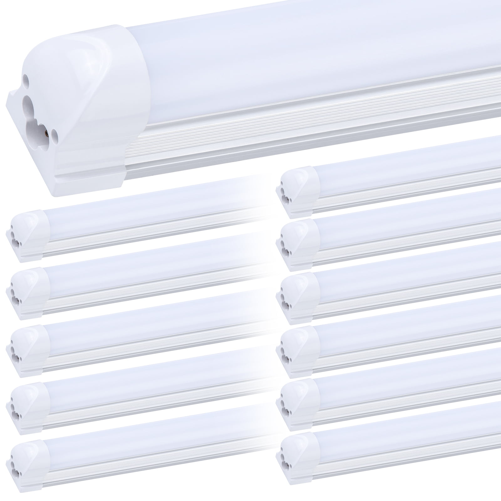 (12-Pack), 8FT LED Shop Light Fixture, Super Bright 100W 6000K Cold White 15000LM, 8 Foot Led Lights, Flat 2 Rows Flat Shape 96" LED Shop Lights,Linkable T8 LED Tube Lights for Garage Warehouse