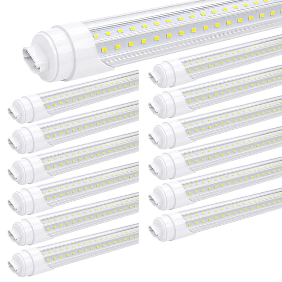 12 Pack 8FT R17D HO T8 8FT Led Tube Light Bulbs 72W 2 Pin 6500K 8640lm Led Shop Light