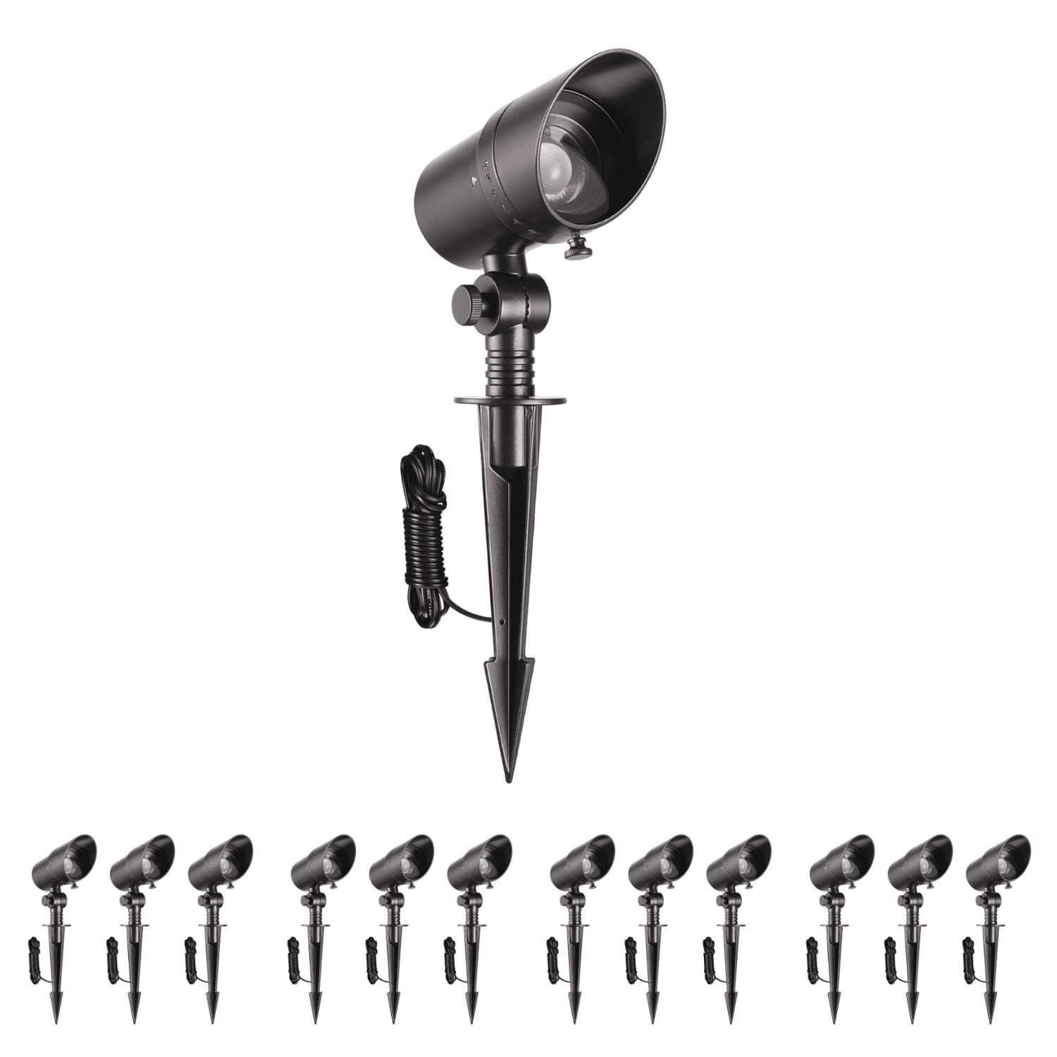 12 Pack 8W Low Voltage 5CCT LED Landscape Spotlight, 15°-60° Adjustable Beam Angle Outdoor Spot Lights, IP65 Waterproof, Oil Rubbed Bronze