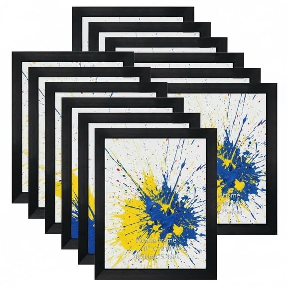 12-Pack 8x10 Black Photo Frames Bulk for Wall or Tabletop Decoration