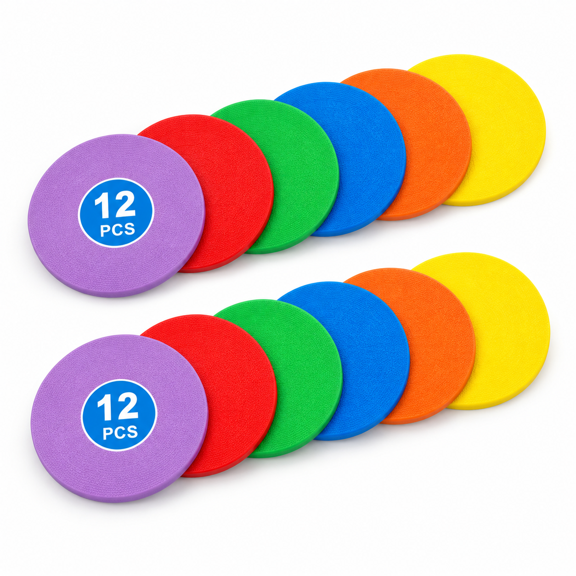 12 Pack 9 Inch Flat Sports Cones Non-Slip Agility Markers For Soccer Basketball