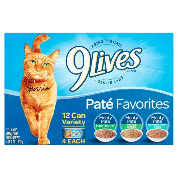 (12 Pack) 9Lives Pate Favorites Wet Cat Food, 5.5 oz. Can