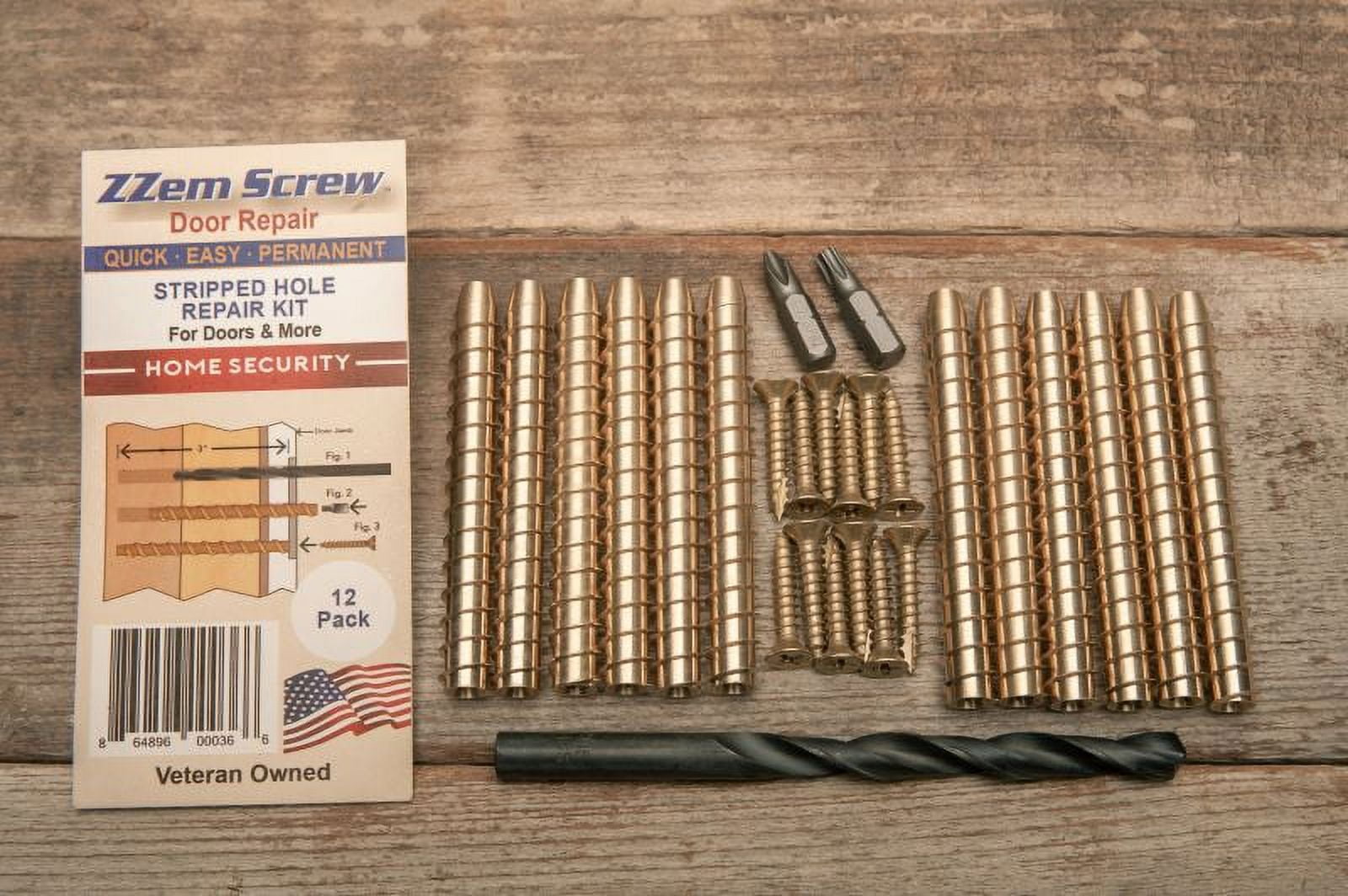 12 Pack 9x3" ZZem Screw Door Repair Door Hinge Repair Kit for Easy