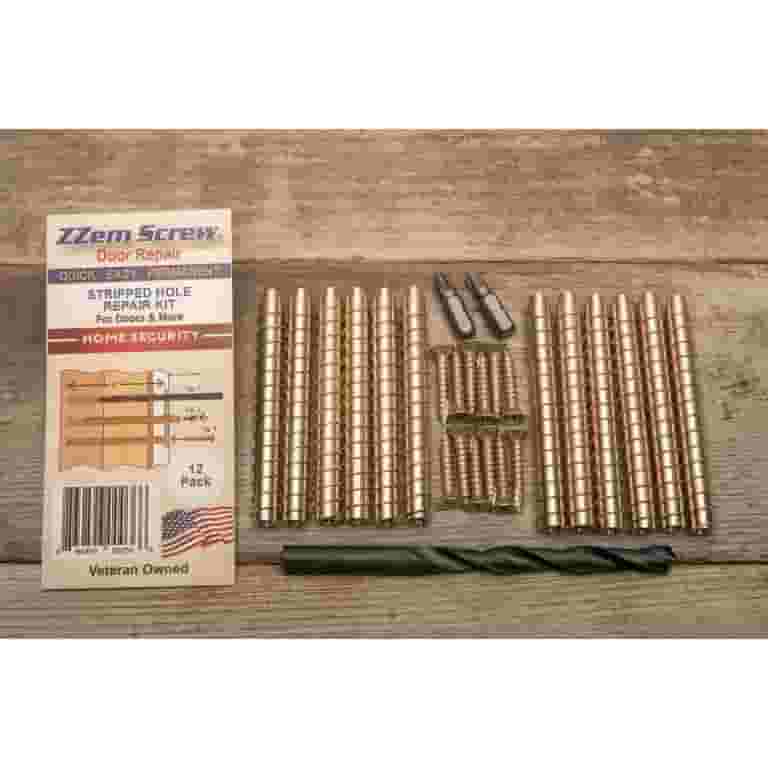 Security Screws ZZem Screw 4-pk - #9x3-Permanent Door Hinge Repair Kit - Easy Stripped Screw Hole Repair Screen Door Repair Kit Security Screws ZZem Screw 4-pk - #9x3-Permanent Door Hinge Repair Kit - Easy Stripped Screw Hole Repair Screen Door Repair Kit