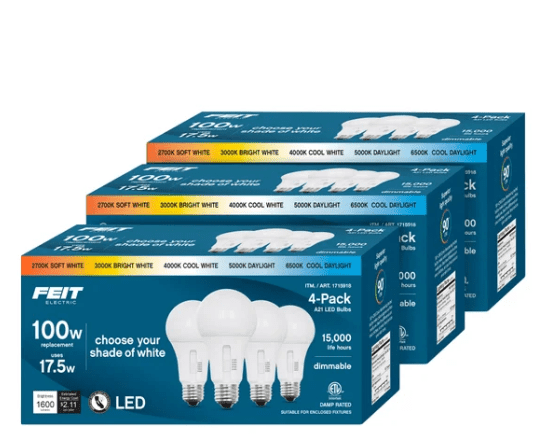 Led Bulb 21 12-Pack A21 LED Bulb: 17.5W (100W Equivalent), Selectable Color, E26 ...