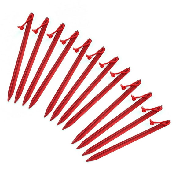 12 Pack ASR Outdoor 9 Inch Aircraft Grade Aluminum Camping Stakes Tent Stakes