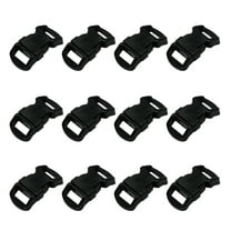 (12 Pack) ASR Outdoor Paracord Bracelet Buckle Set Black 15mm .5 Inch