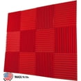 thumbnail image 1 of 12 Pack Acoustic Panels Studio Foam Wedges 1" X 12" X 12" Red, 1 of 5