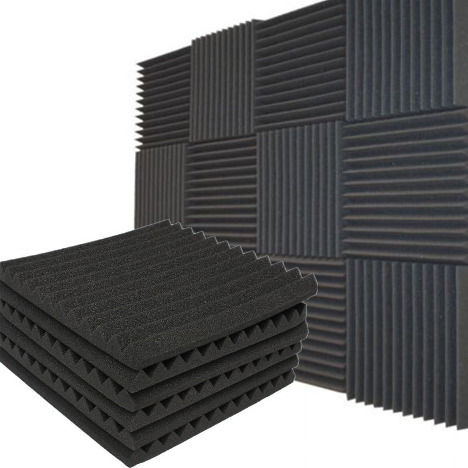 White Acoustic Foam Panels - Wedge Style Studio Foam Soundproofing Tiles -  12x12 Inch - Multiple Thicknesses (2 Inch Thick - 4 Pack)