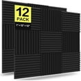 thumbnail image 1 of 12 Pack Acoustic Panels, Studio Soundproofing Foam for Wall,12" X 12" X 1", 1 of 5