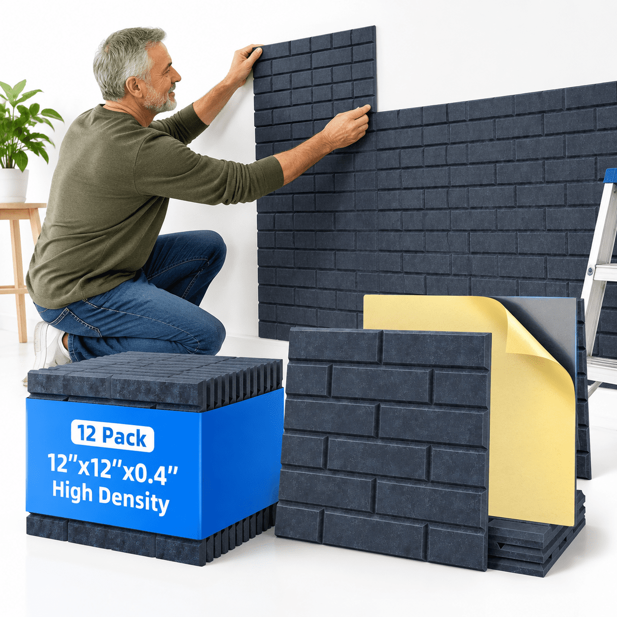 12 Pack Acoustic Panels With Sadhesive Sound Proof Foam For Wall ...