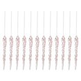 thumbnail image 1 of 12 Pack Acrylic Icicle Hanging Ornaments, Shatterproof Christmas Tree Decor with Twisted Frost Design, Clear Glass-Like Winter Holiday Accents, 1 of 10