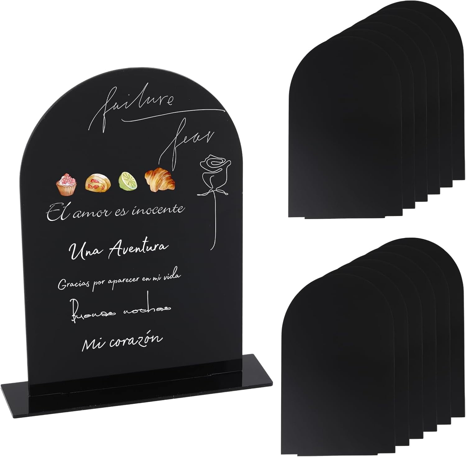 12 Pack Acrylic Sign Blank Sheet with Stands Holders 5x6 Arch Wedding ...