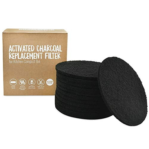  Compost Bin Kitchen Charcoal Filter, 12 Pack Charcoal
