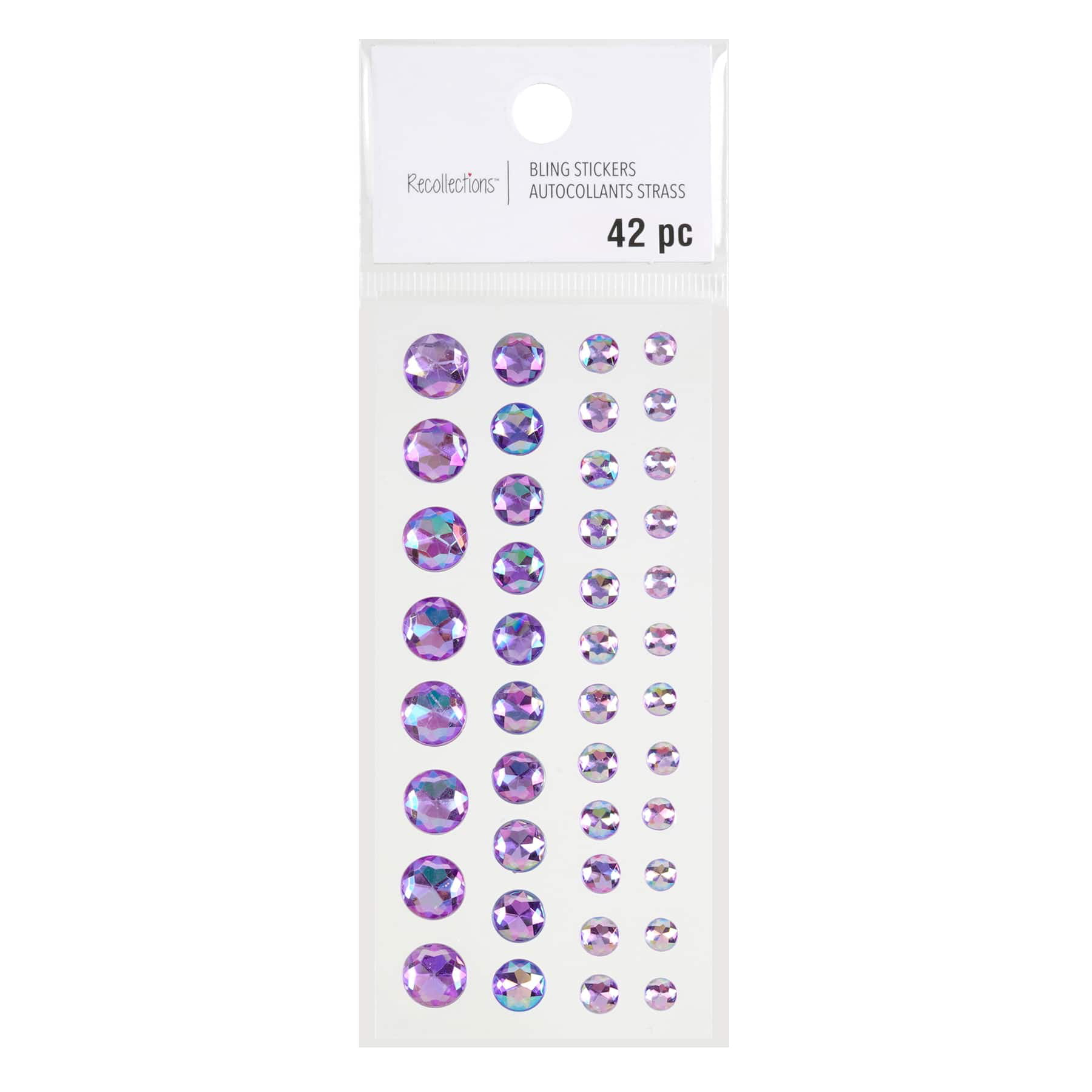 Recollections Adhesive Purple Rhinestone Bling Stickers