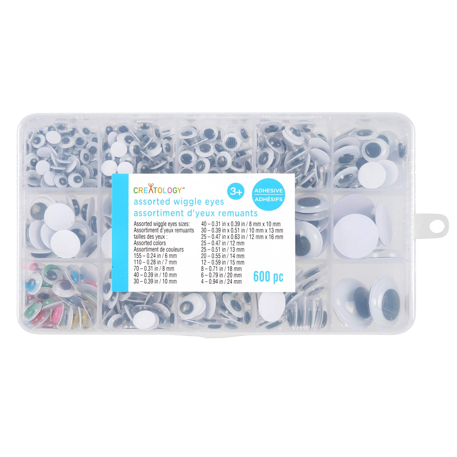 12 Pack Adhesive Wiggle Eyes by Creatology™