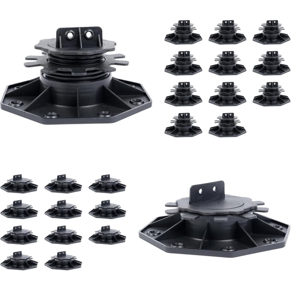 12 Pack Adjustable Plastic Pedestal Paver, Deck Foundation Support Base, Floor Slate Support Floor Lift, Adjustable Height from 1.38'' to 2.56'' (Unilateral Keel Slot),Special Dad's Gift