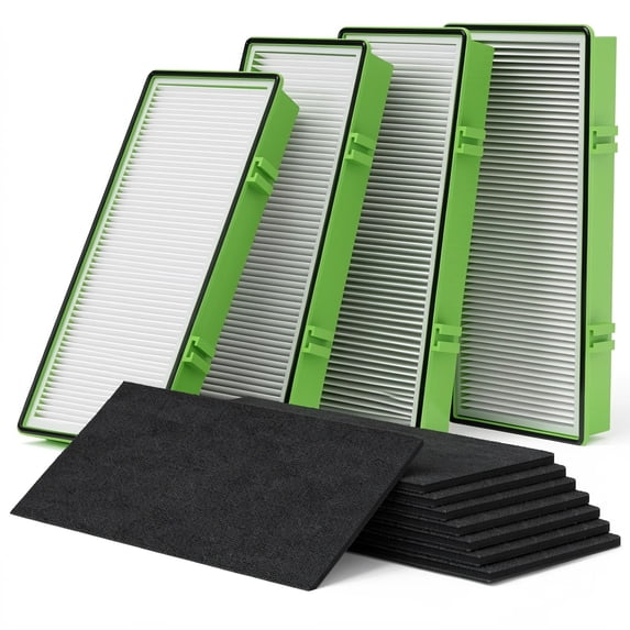 12-Pack Air Purifier Filter Replacement Set, 4 True HEPA Filters and 8 ...