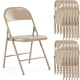 thumbnail image 1 of 12 Pack All-Steel Metal Folding Chairs, Khaki Heavy Duty Metal Foldable Dining Chair with Backrest, 350 LBS Load Capacity Portable Fold Chair for Home Office Indoor Outdoor Events, 1 of 7