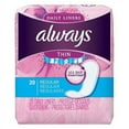 thumbnail image 1 of 12 Pack Always Thin Daily Panty Liners Regular Unscented, 20 Count, 1 of 6