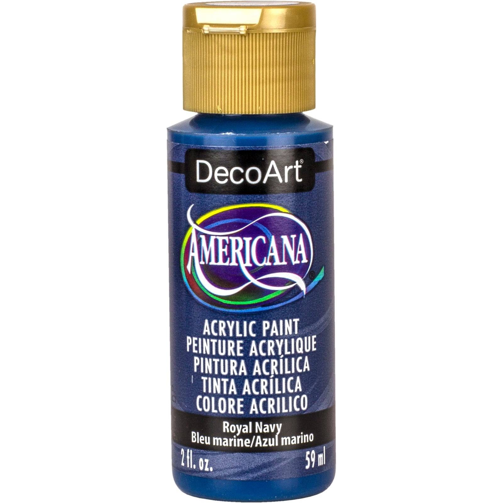 DecoArt 2oz. Royal Navy Acrylic Paint by Americana - Non-Toxic Paint for Drawing, Painting, Art & Crafts Supplies - Bulk 12 Pack