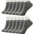 thumbnail image 1 of 12 Pack Ankle Socks Men Womens Size 10-13 Low Cut Crew Stretch Sport Grey School, 1 of 7