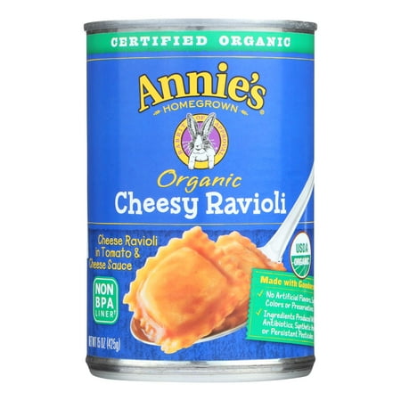 (12 Pack) Annie's Homegrown Cheesy Ravioli In Tomato And Cheese Sauce, 15 Oz (Ready-to-Cook)