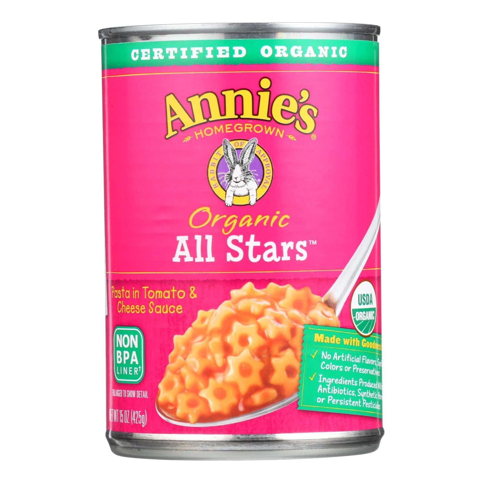 (12 Pack) Annie's Homegrown Organi All Stars Pasta In Tomato And Cheese Sauce, 15 Oz (Ready-to-Cook)