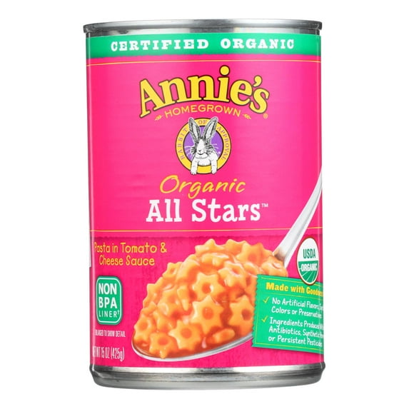 (12 Pack) Annie's Homegrown Organi All Stars Pasta In Tomato And Cheese Sauce, 15 Oz (Ready-to-Cook)