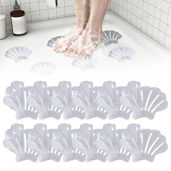 12 Pack Anti Slip Bathtub Stickers, Shower Floor Non Slip Stickers, Textured Shower Floor Adhesive Tub Floor Grip Stickers for Shower Bathtub Stairs Pool
