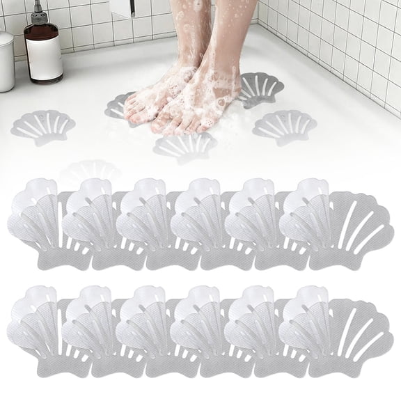 12 Pack Anti Slip Bathtub Stickers, Shower Floor Non Slip Stickers, Textured Shower Floor Adhesive Tub Floor Grip Stickers for Shower Bathtub Stairs Pool