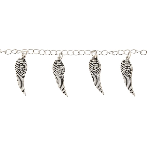Bead Landing Antique Silver Wing Beads, 30mm, 12 Pack