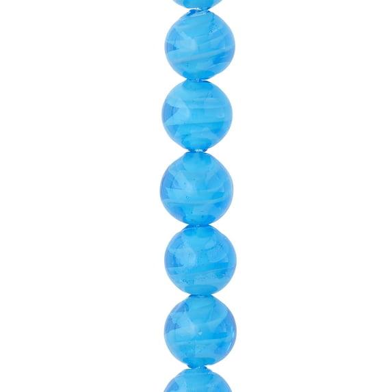 Bead Landing Aqua Glass Round Beads, 14mm, 12 Pack