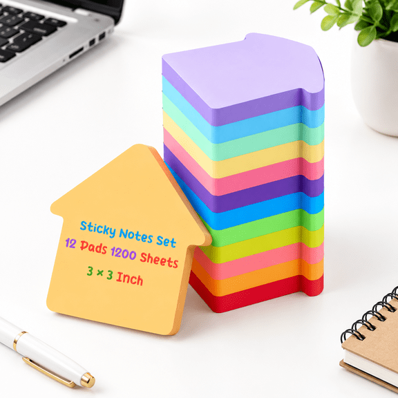 12 Pack Arrows Sticky Notes Bulk 3 Inch 100 Sheets/pad