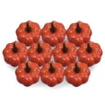 thumbnail image 1 of 12-Pack Artificial Harvest Pumpkins - Simulation Foam Veggie Ornaments for Fall Photography Props, Table Centerpiece and Halloween Decor Saffron, 1 of 9