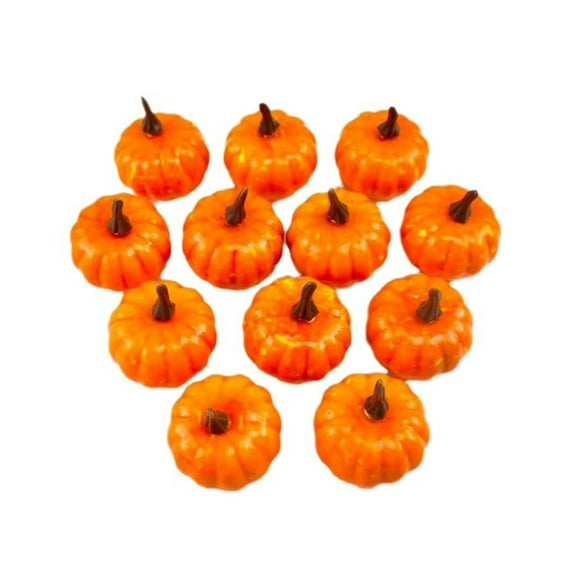 12 Pack Artificial Pumpkins Halloween Thanksgiving Decoration High Quality Premium Foam Sturdy Not Easy To Fade Deform Delicate Craftsmanship Realistic Lifelike Design for
