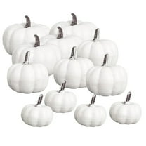 12 Pack Artificial Pumpkins Halloween Thanksgiving Decorations, Faux Pumpkins for Dining Table Kitchen Centerpieces, Lightweight Craft Foam & Farmhouse Style Fall