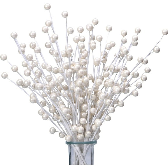 12 Pack Artificial Red Berry Stems 14" Fake Holly Berry Picks for Christmas Tree Vase DIY Wreath Crafts Home Decor