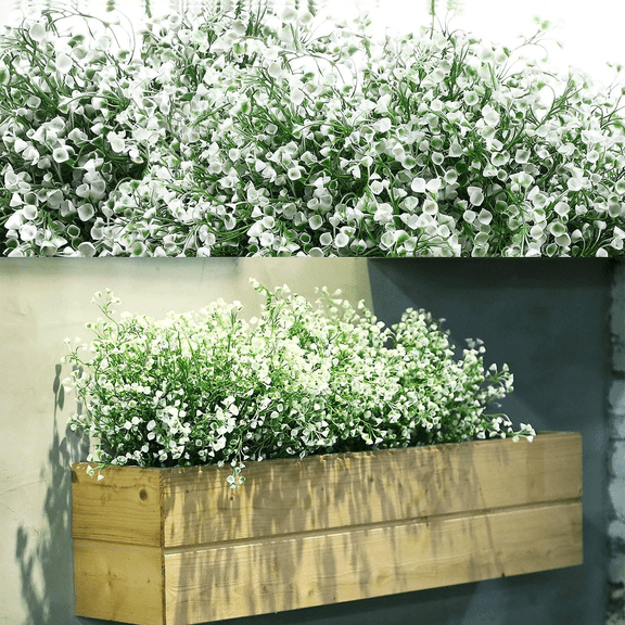 12 Pack Artificial Shrubs Bushes Uv Resistant Artificial Flowers Outdoor Decorative Flower Plants For Floral Arrangement, Table Centerpiece, Home Garden Decoration (Fuchsia)