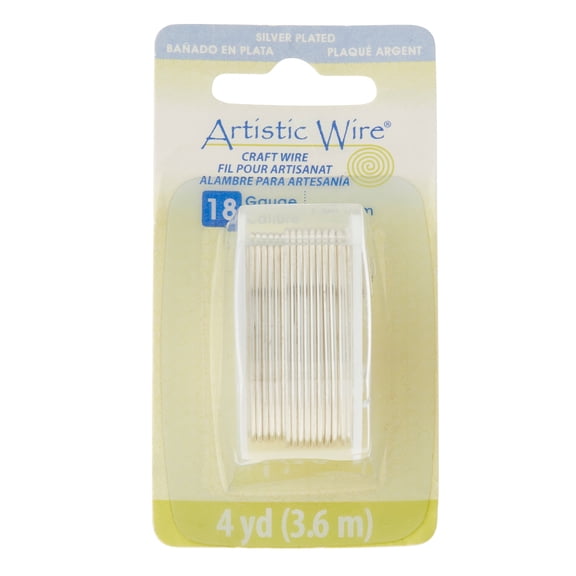 Artistic Wire, Silver 18 Gauge, 12 Pack