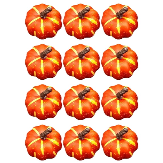12-Pack Assorted Artificial Orange Pumpkins – Dense Foam Fall Decor for Halloween, Thanksgiving, and Table Centerpieces