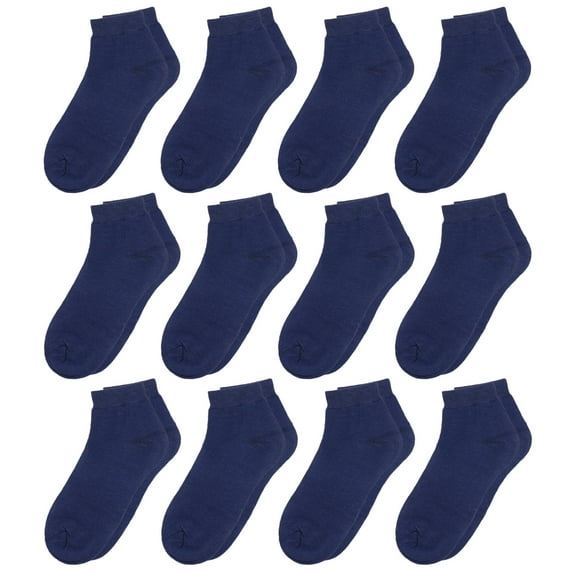 12-Pack Assorted Colors Women's Ankle Socks Size 9-11 Navy