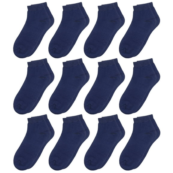 12-Pack Assorted Colors Women's Ankle Socks Size 9-11 Navy