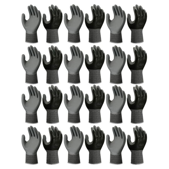12 Pack - Atlas 370BLK Nitrile Tough Gloves - Medium