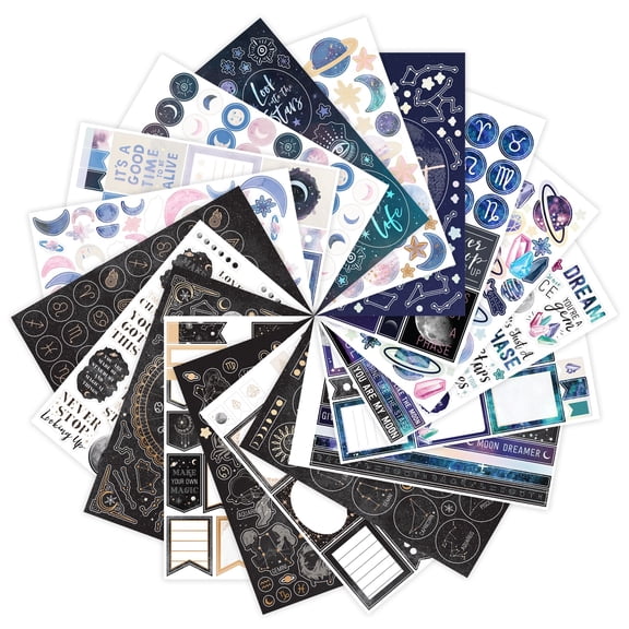 Recollections Aurora Space Stickers, 12 Pack