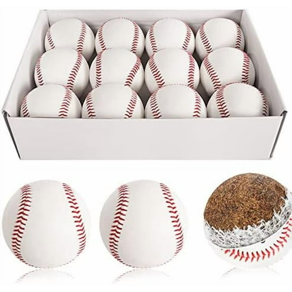 12 Pack Autograph Baseballs, Standard Size Adult Leather Baseballs 9 Inch, For Pitching/Autographs/Training/Hitting$$Sport & Recreation Other